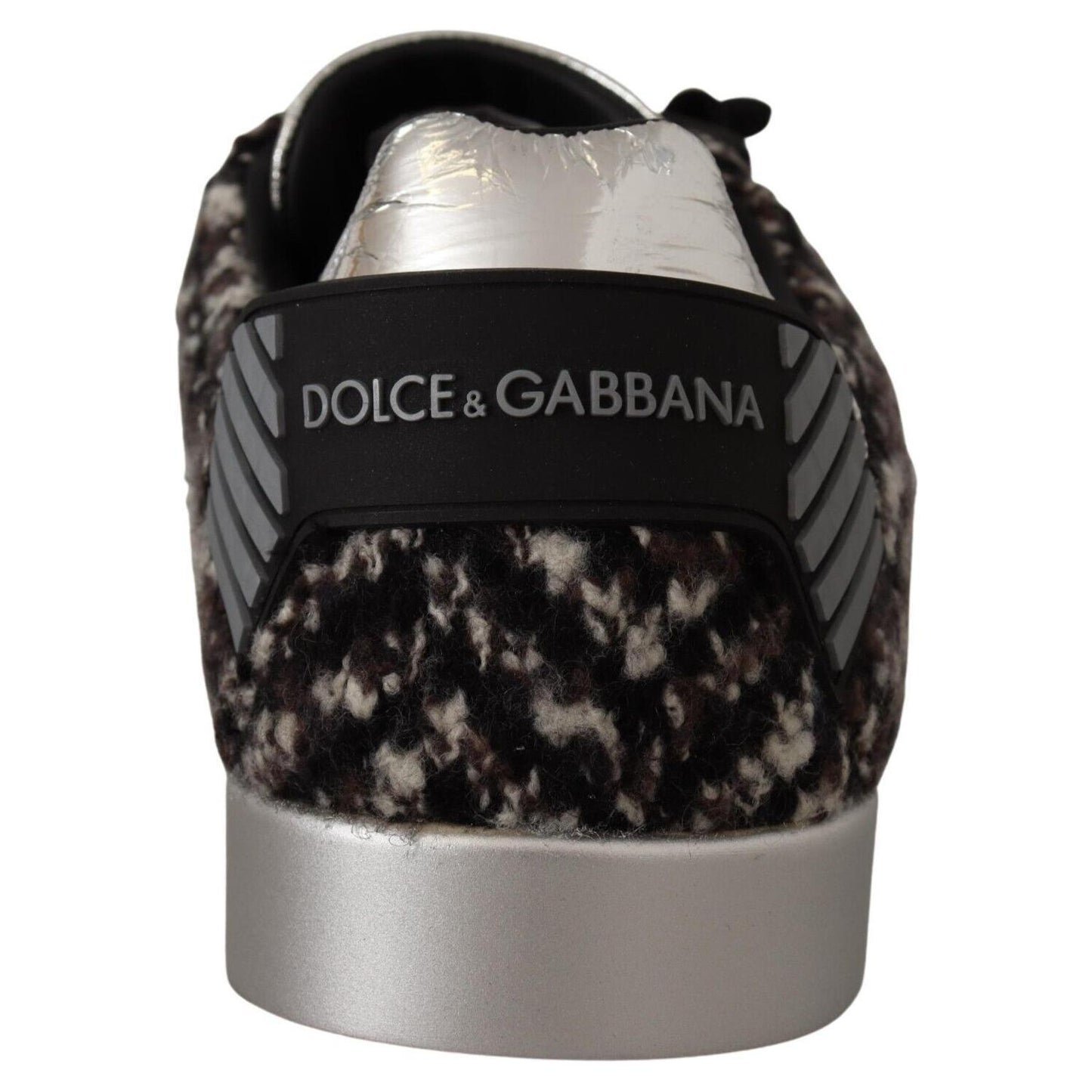 Dolce & Gabbana Silver Elegance Leather Sneakers silver-elegance-leather-sneakers