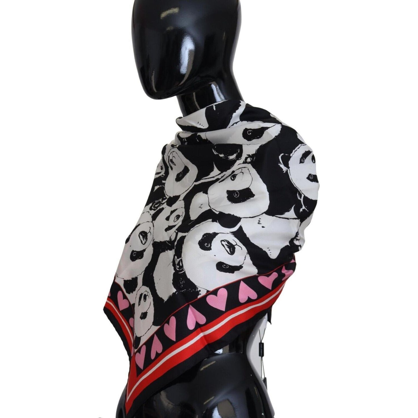 Dolce & Gabbana Elegant Panda Print Silk Scarf multicolor-panda-print-silk-shawl-wrap-scarf