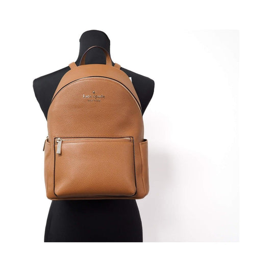 Leila Medium Warm Gingerbread Pebbled Leather Backpack Bookbag