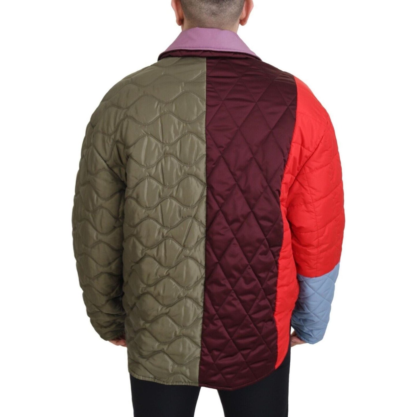 Dolce & Gabbana Elegant Quilted Multicolor Jacket multicolor-patchwork-quilted-collared-jacket