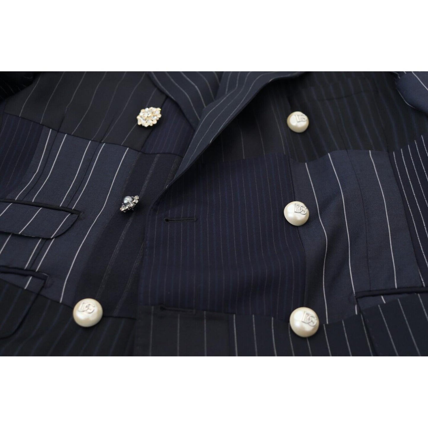 Dolce & Gabbana Elegant Navy Slim-Fit Double Breasted Blazer elegant-navy-slim-fit-double-breasted-blazer