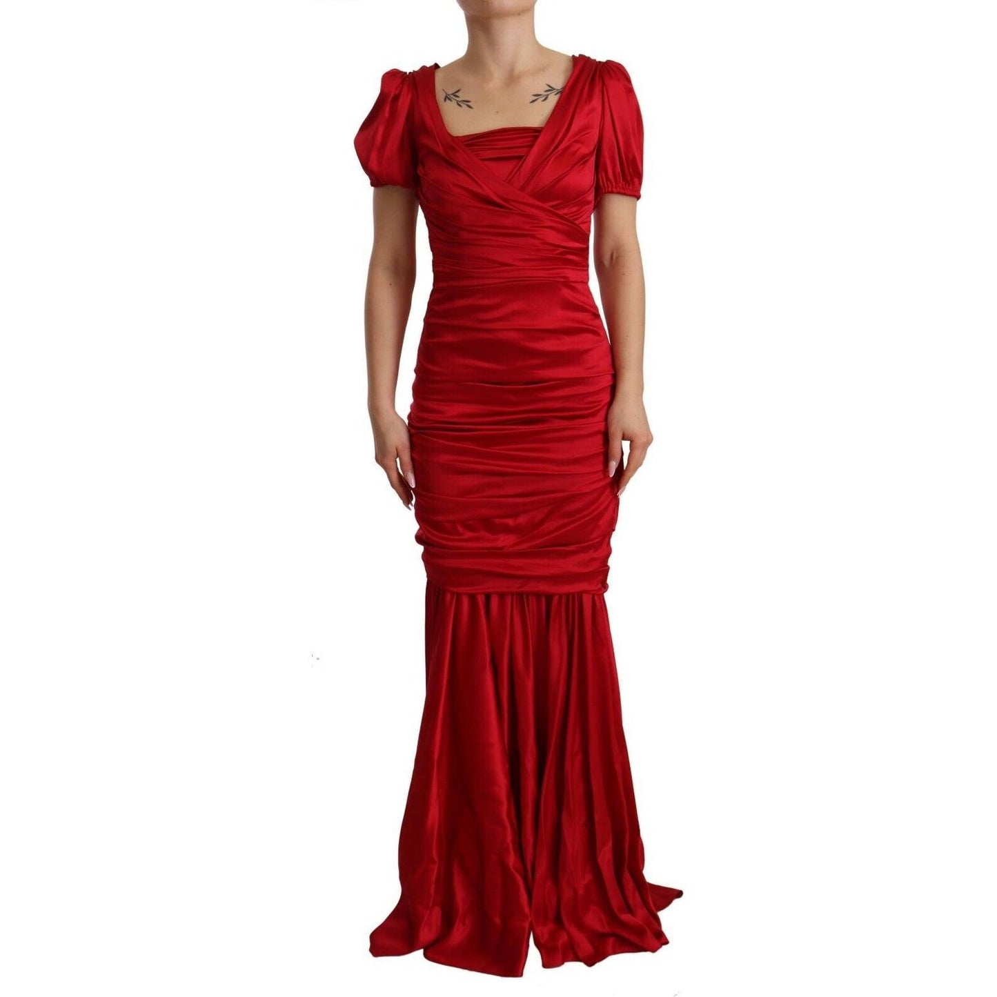 Dolce & Gabbana Elegant Red Silk Stretch Mermaid Dress elegant-red-silk-stretch-mermaid-dress