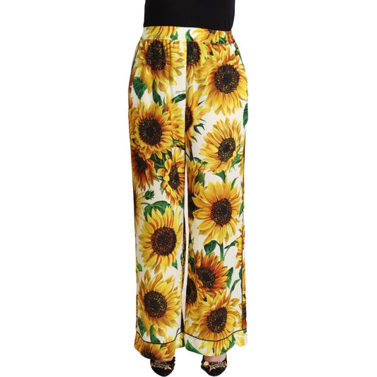Dolce & Gabbana Elegant Sunflower Wide Leg Pants elegant-sunflower-wide-leg-pants
