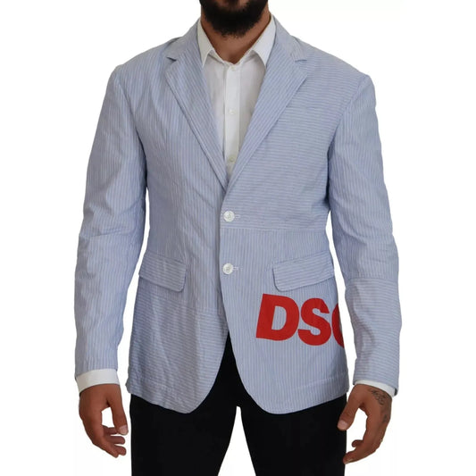 Dsquared²Blue Striped Single Breasted Formal Coat BlazerMcRichard Designer Brands£779.00