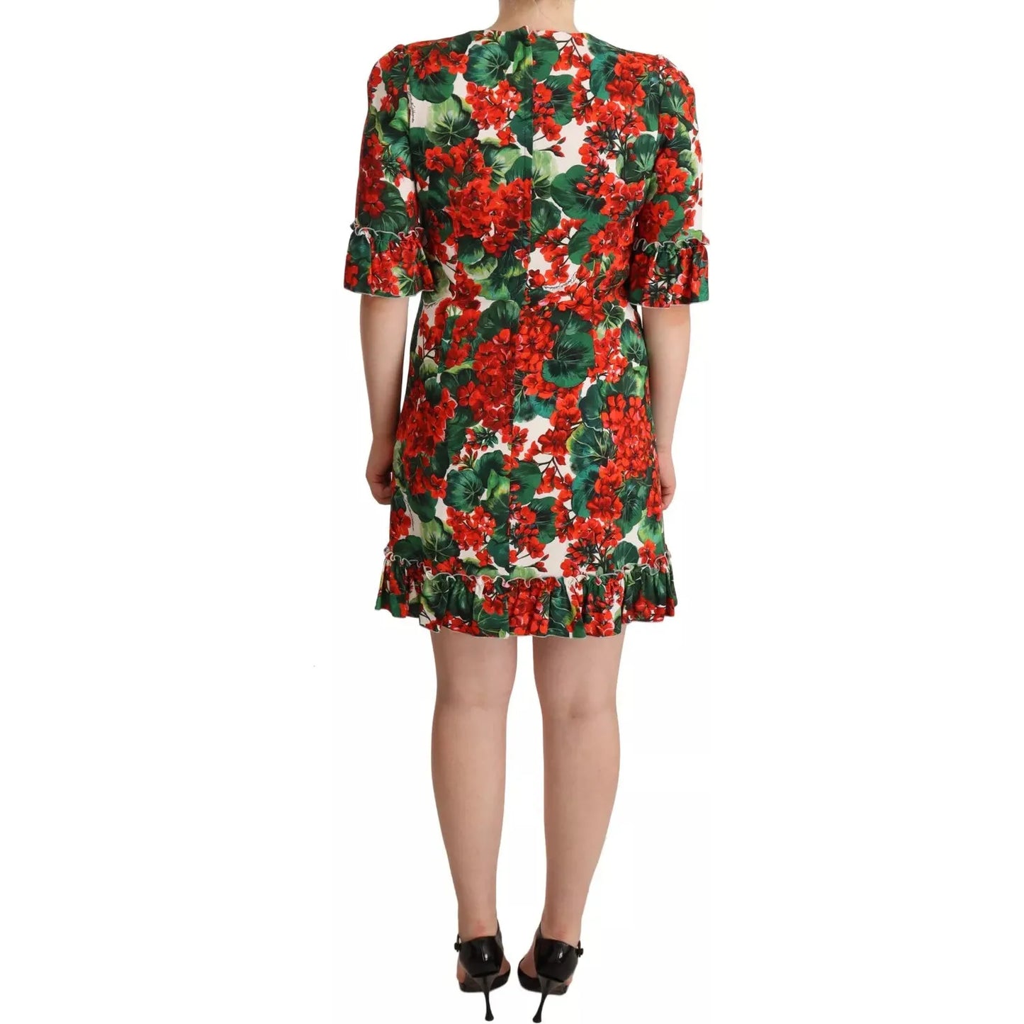 Red Green Portofino-Print Poplin Midi Dress