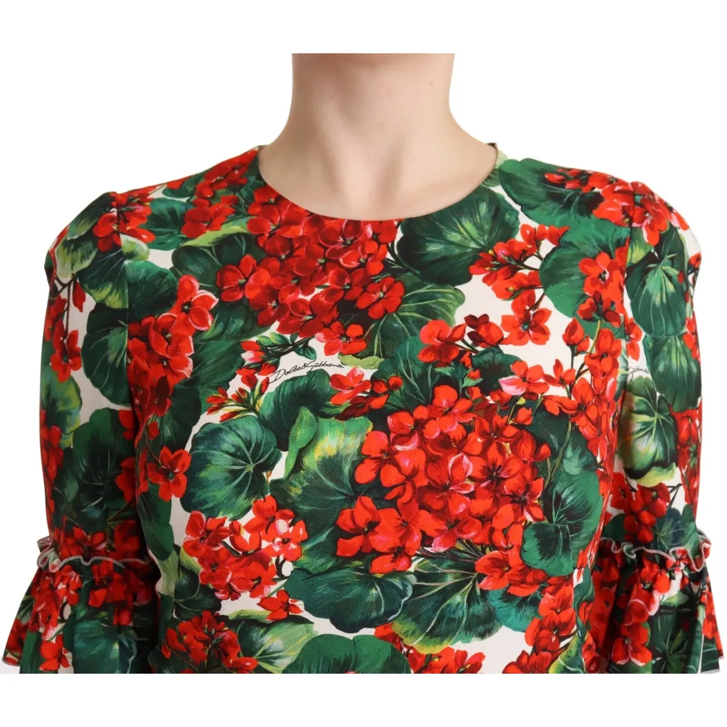 Red Green Portofino-Print Poplin Midi Dress