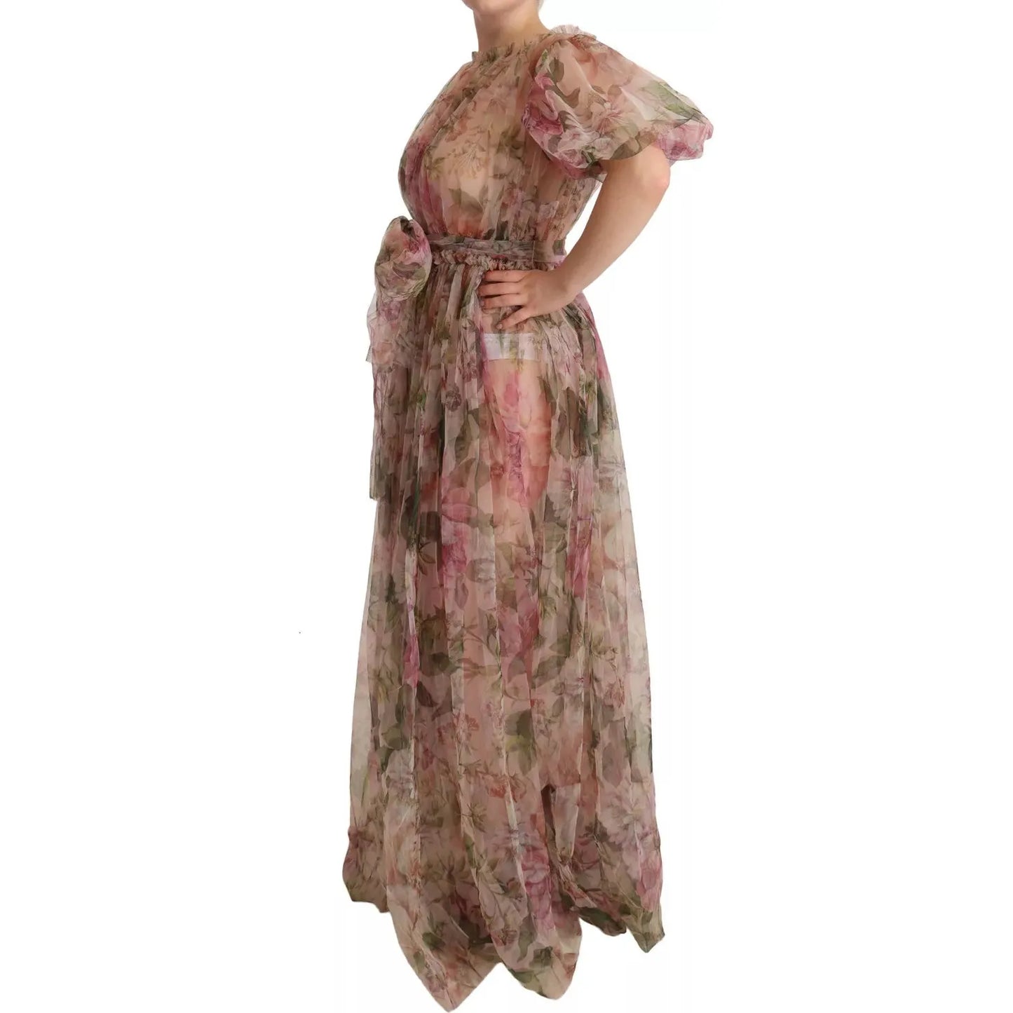 Multicolor Floral Print Long Maxi Gown Dress
