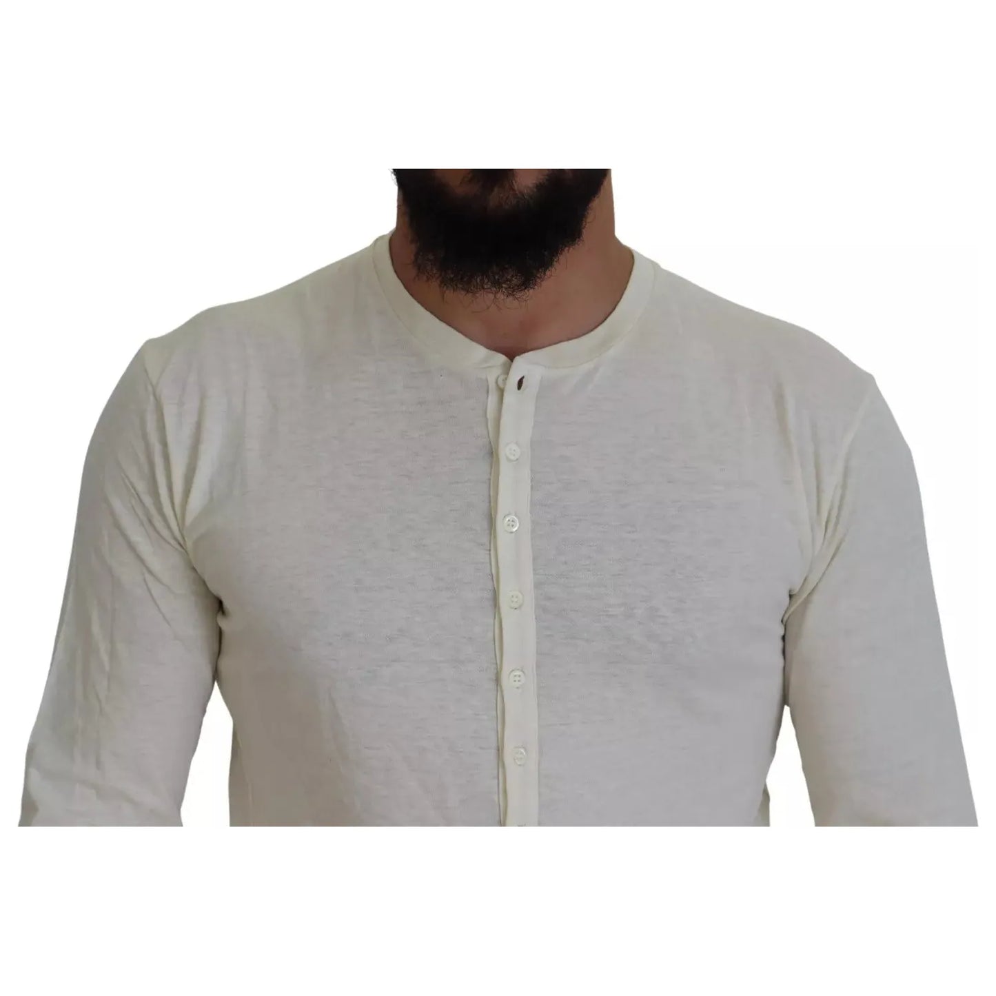 Dsquared² Beige Cotton Linen Long Sleeves Pullover Sweater beige-cotton-linen-long-sleeves-pullover-sweater