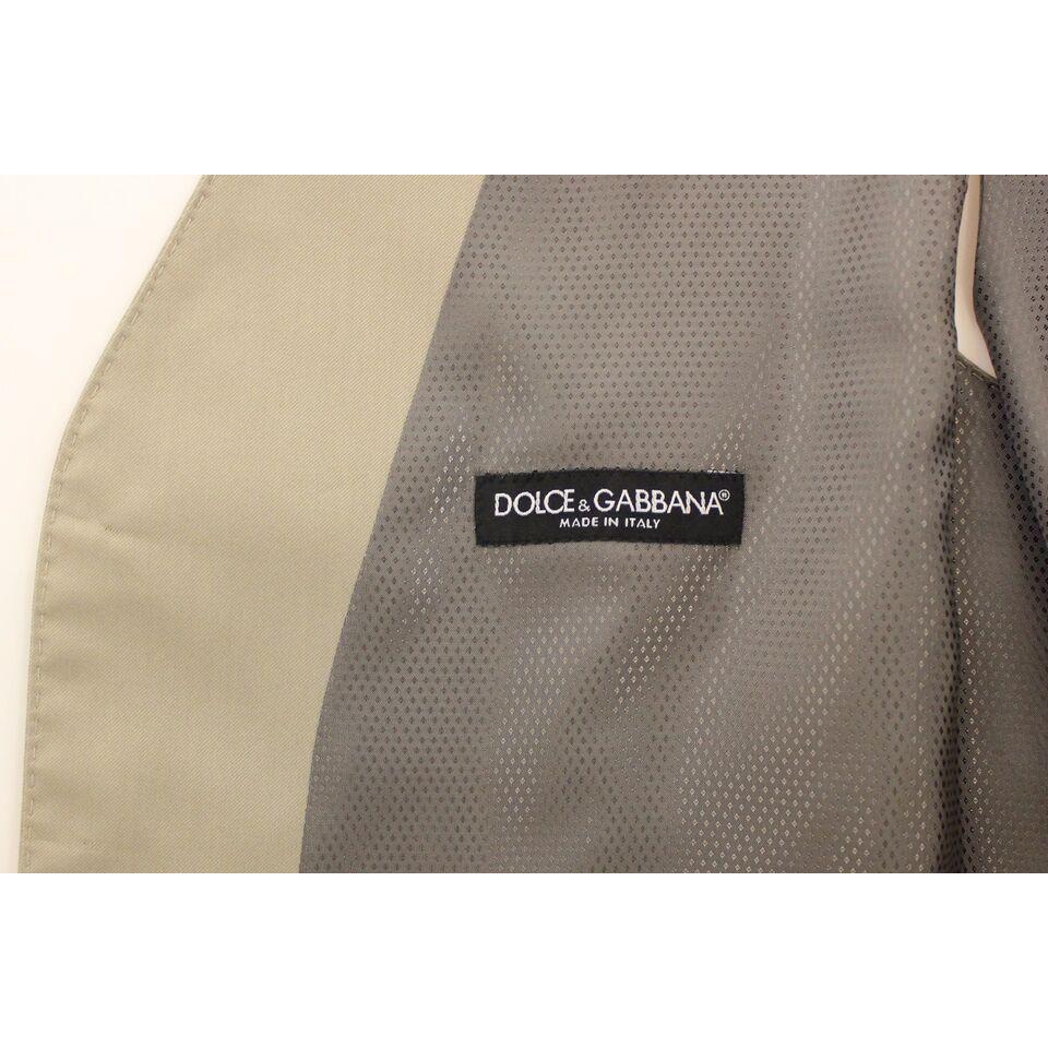 Dolce & Gabbana Elegant Beige Cotton Dress Vest beige-cotton-dress-vest-blazer-jacket