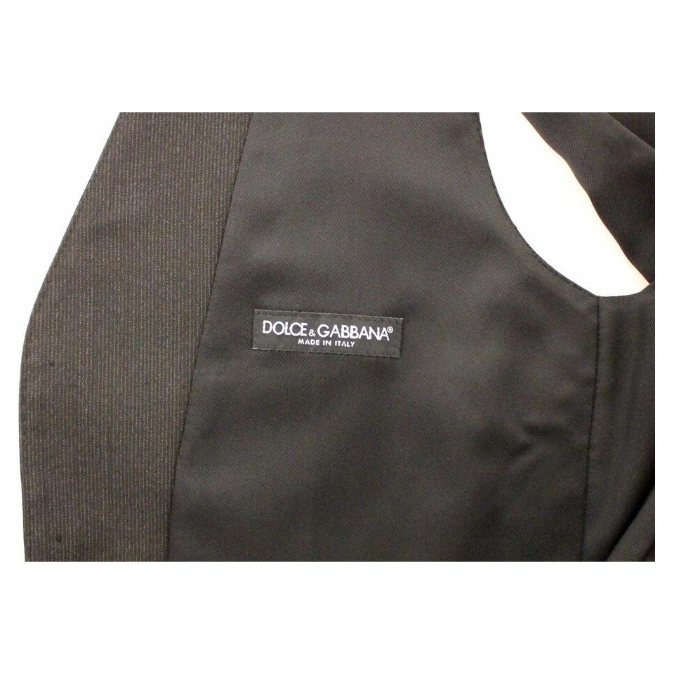 Dolce & Gabbana Classic Gray Wool Blend Dress Vest gray-wool-stretch-dress-vest-blazer-1
