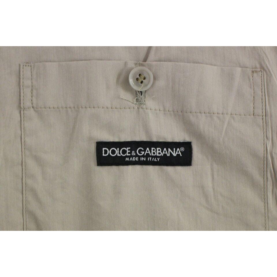 Dolce & Gabbana Elegant Beige Cotton Dress Vest – Slim Fit beige-cotton-slim-fit-button-front-dress-vest