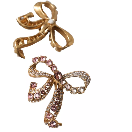 Dolce & GabbanaGold Brass Pink Clear Crystal Bow Fiocchi ChristmasMcRichard Designer Brands£469.00