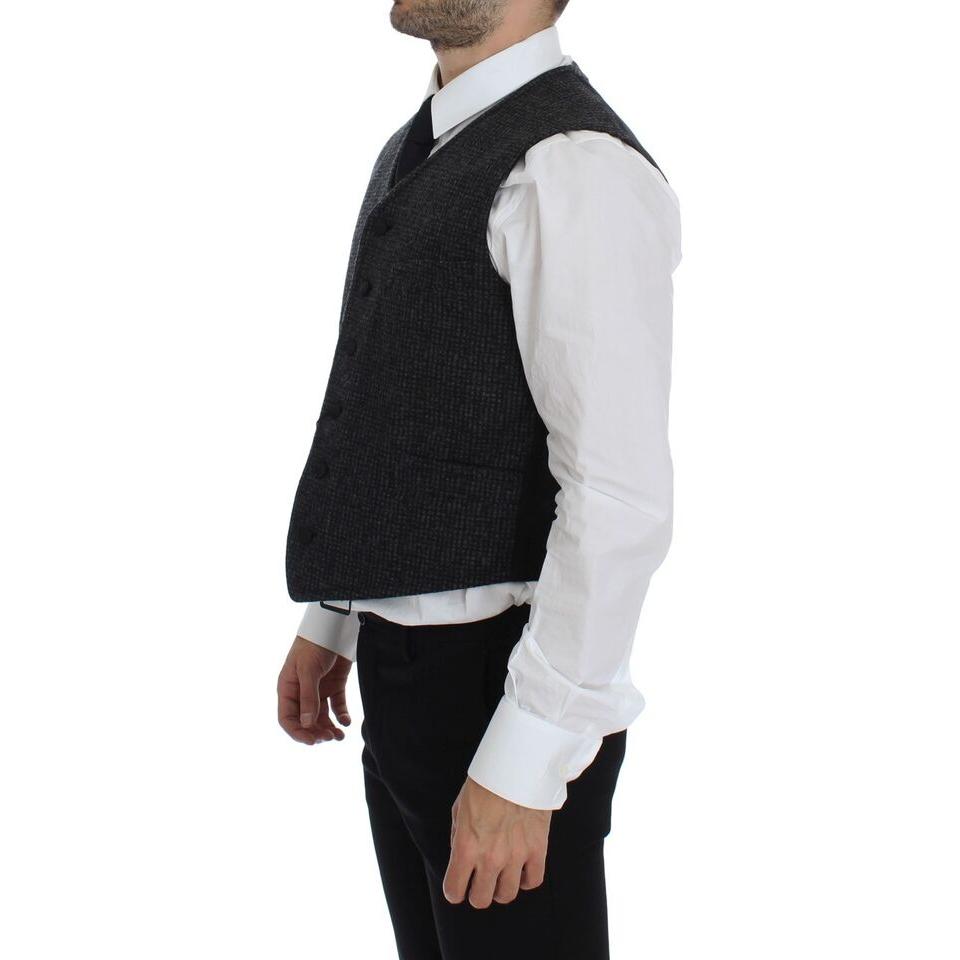 Dolce & Gabbana Elegant Gray Wool Blend Dress Vest gray-wool-blend-vest-gilet-weste-1