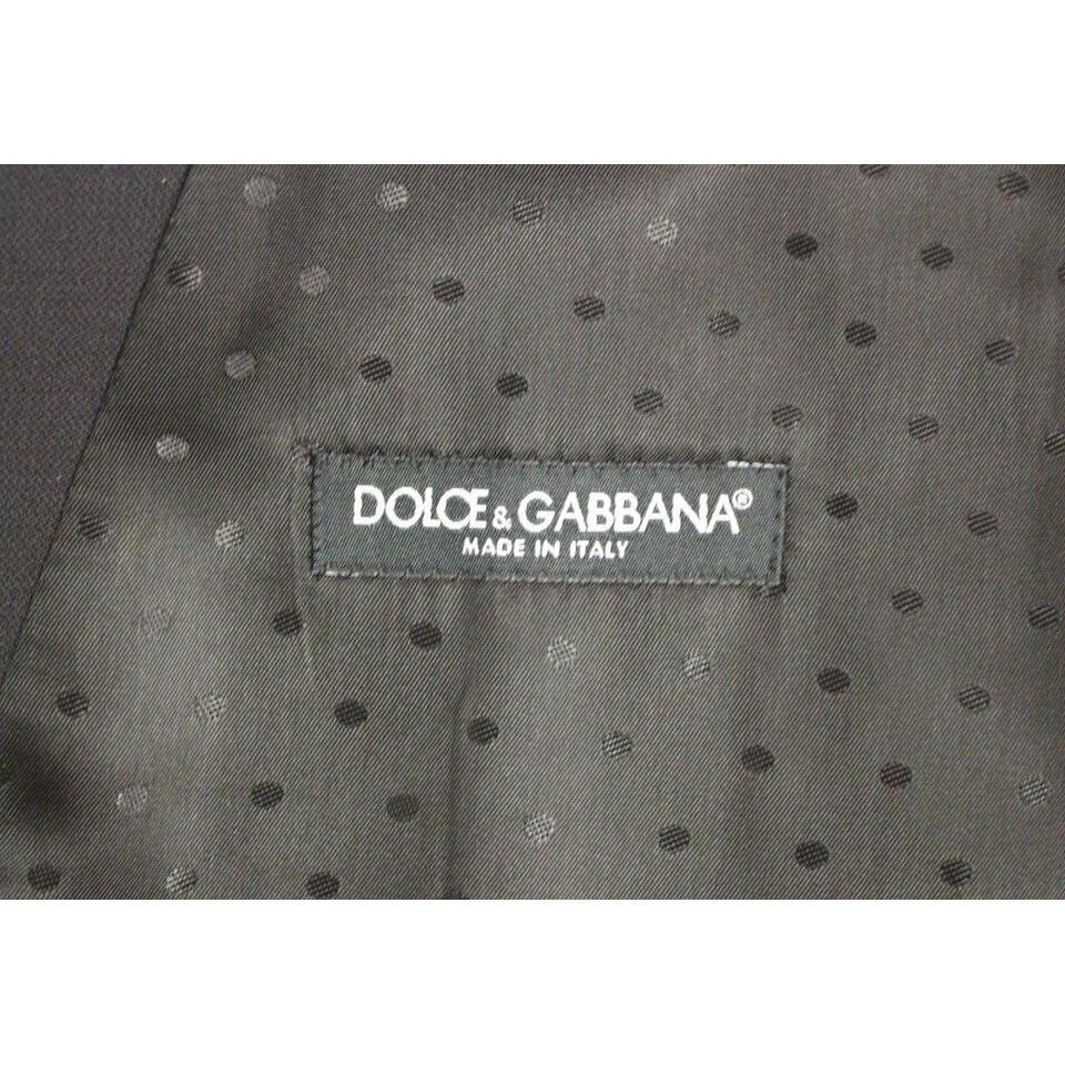 Dolce & Gabbana Elegant Black Wool Silk Dress Vest blue-wool-silk-dress-vest-gilet-weste