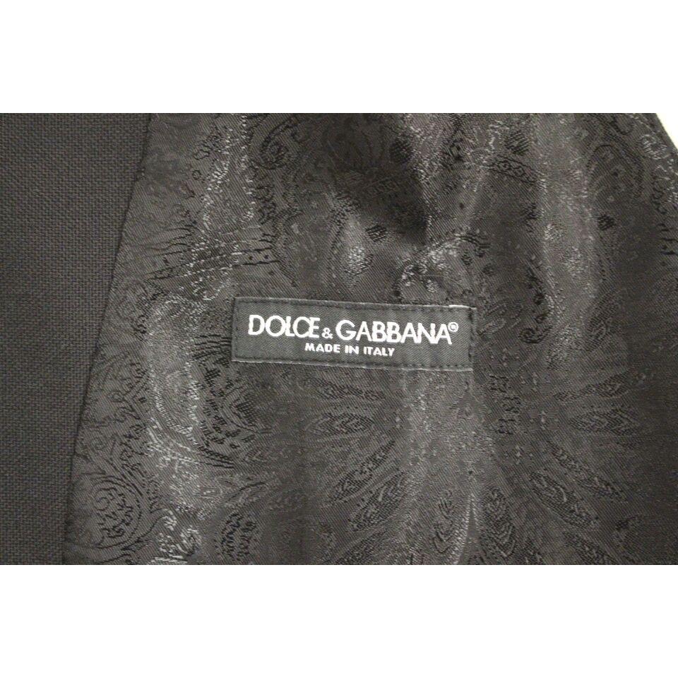Dolce & Gabbana Elegant Black Wool Dress Vest black-wool-single-breasted-vest-gilet-1