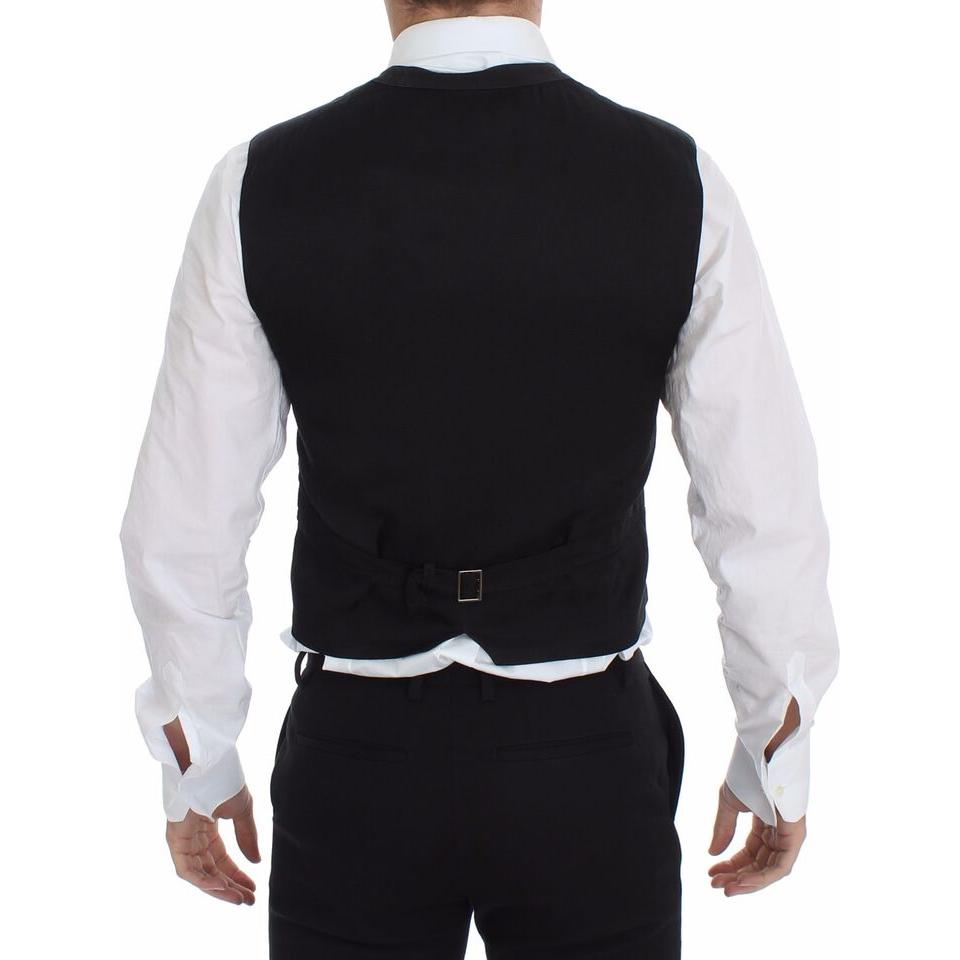 Dolce & Gabbana Elegant Black Dress Vest black-cotton-viscose-dress-vest-blazer