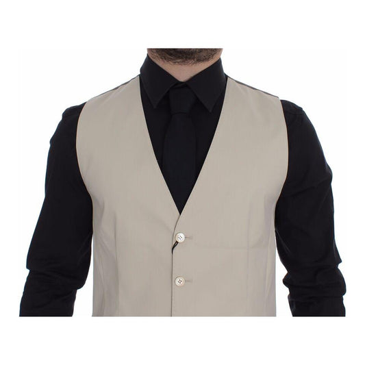 Dolce & GabbanaElegant Beige Cotton Blend Dress VestMcRichard Designer Brands£179.00