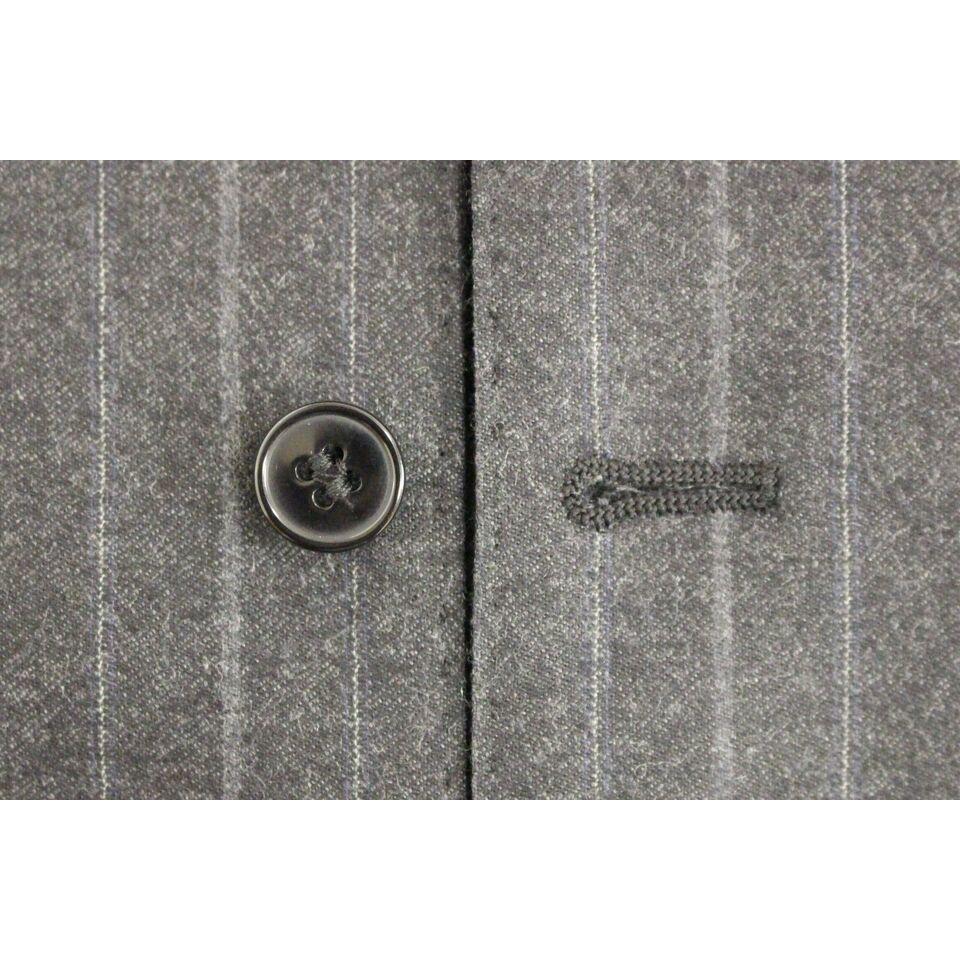 Dolce & Gabbana Elegant Gray Striped Dress Vest gray-striped-wool-logo-vest-gilet-weste-4