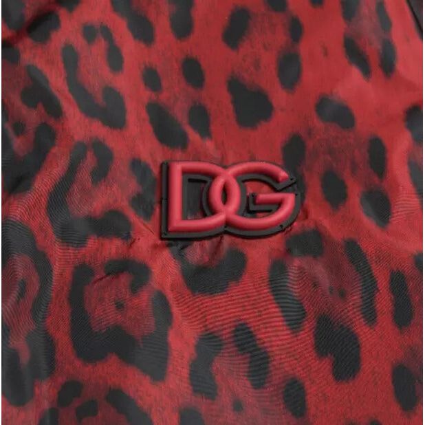 Red Leopard Bomber Short Coat Jacket