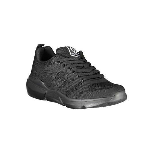 Sergio Tacchini | Sleek Black Lace-up Sneakers with Contrast Detailing| McRichard Designer Brands   