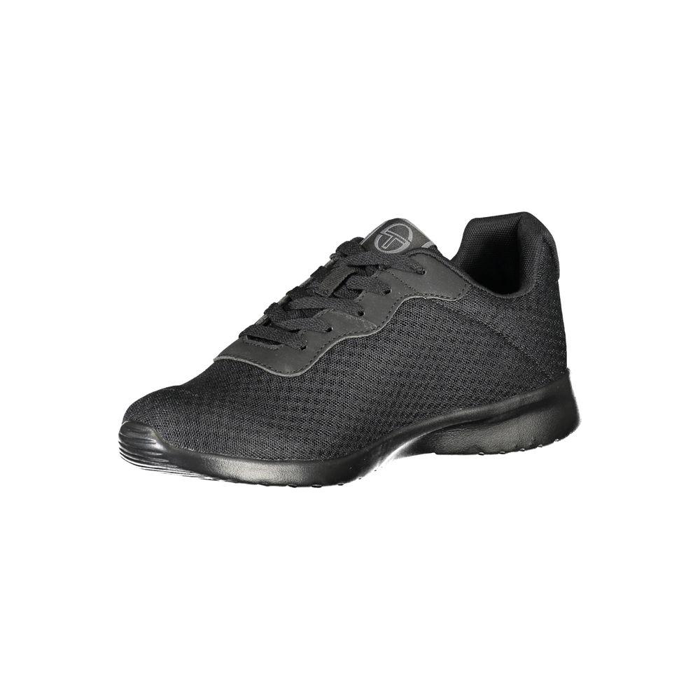 Sergio Tacchini Sleek Black Sneakers with Embroidered Detail sleek-black-sneakers-with-embroidered-detail