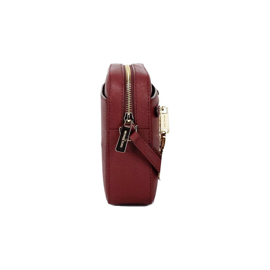 Michael Kors | Jet Set East West Large Dark Cherry Leather Zip Chain Crossbody Bag| McRichard Designer Brands   