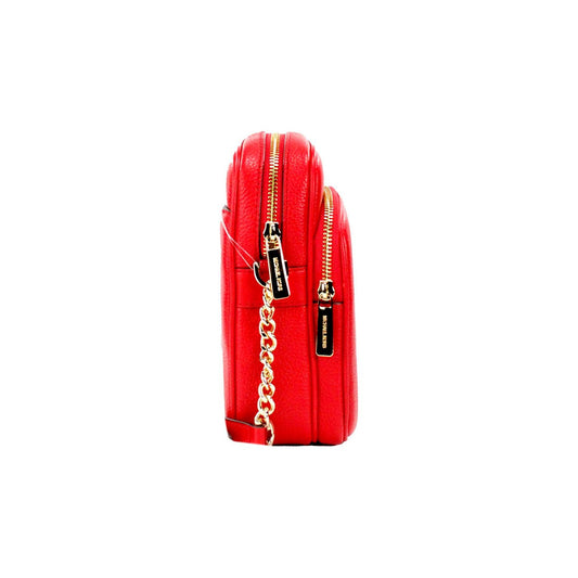 Michael Kors | Jet Set Bright Red Pebbled Leather North South Chain Crossbody Bag| McRichard Designer Brands   