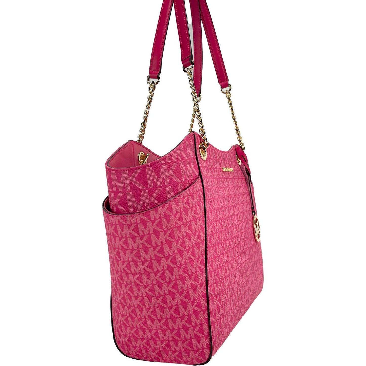 Michael Kors | Jet Set Large Chain Electric Pink Shoulder Tote Bag| McRichard Designer Brands   