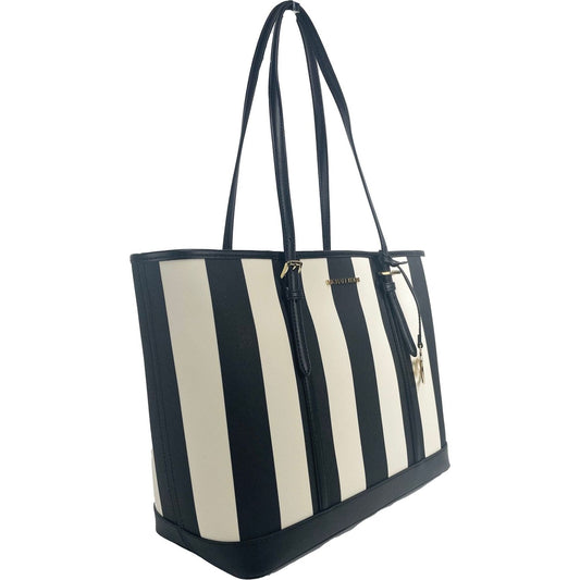 Michael Kors | Jet Set Travel Large TZ Shoulder PVC Tote Bag Purse Black Multi| McRichard Designer Brands   
