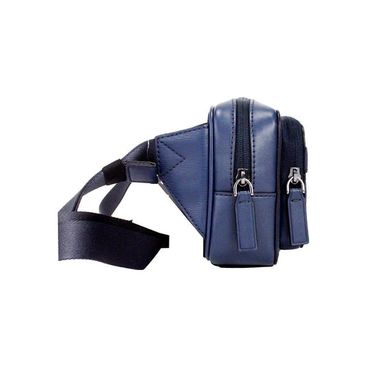 Michael Kors | Cooper Small Navy Blue Smooth Leather Double Zip Belt Bag| McRichard Designer Brands   
