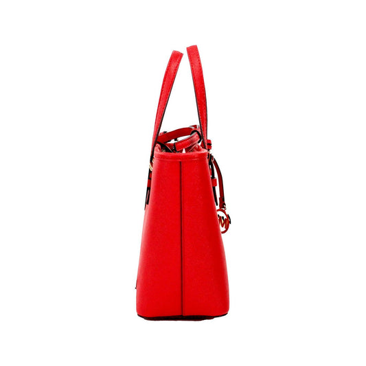 Michael Kors | Jet Set Bright Red Leather XS Carryall Top Zip Tote Bag Purse| McRichard Designer Brands   