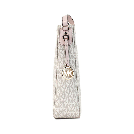 Michael Kors | Jet Set Vanilla Pink Signature PVC Large Messenger Crossbody Bag| McRichard Designer Brands   