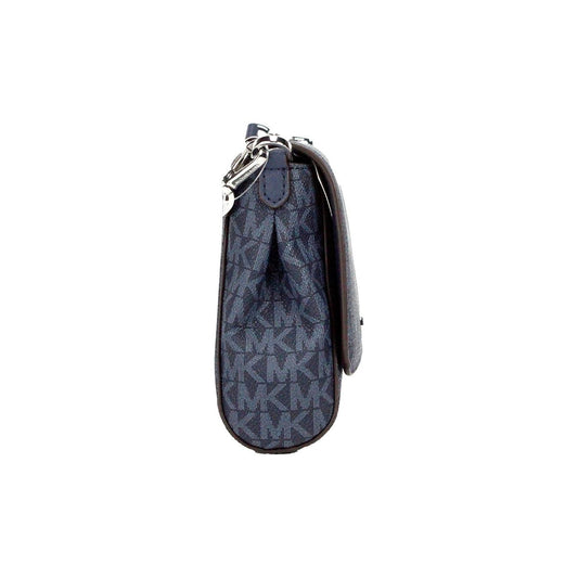 Michael Kors | Jet Set Medium Navy Blue PVC Convertible Pouchette Crossbody Bag| McRichard Designer Brands   