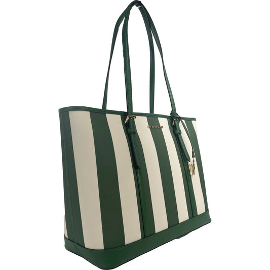 Michael Kors | Jet Set Travel Large TZ Shoulder PVC Tote Bag Purse Fern Green| McRichard Designer Brands   