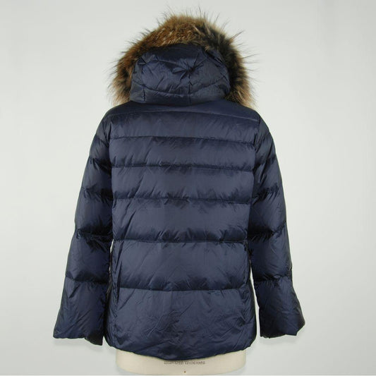 Emilio Romanelli Chic Blue Polyamide Jacket with Detachable Fur blue-polyamide-jackets-coat