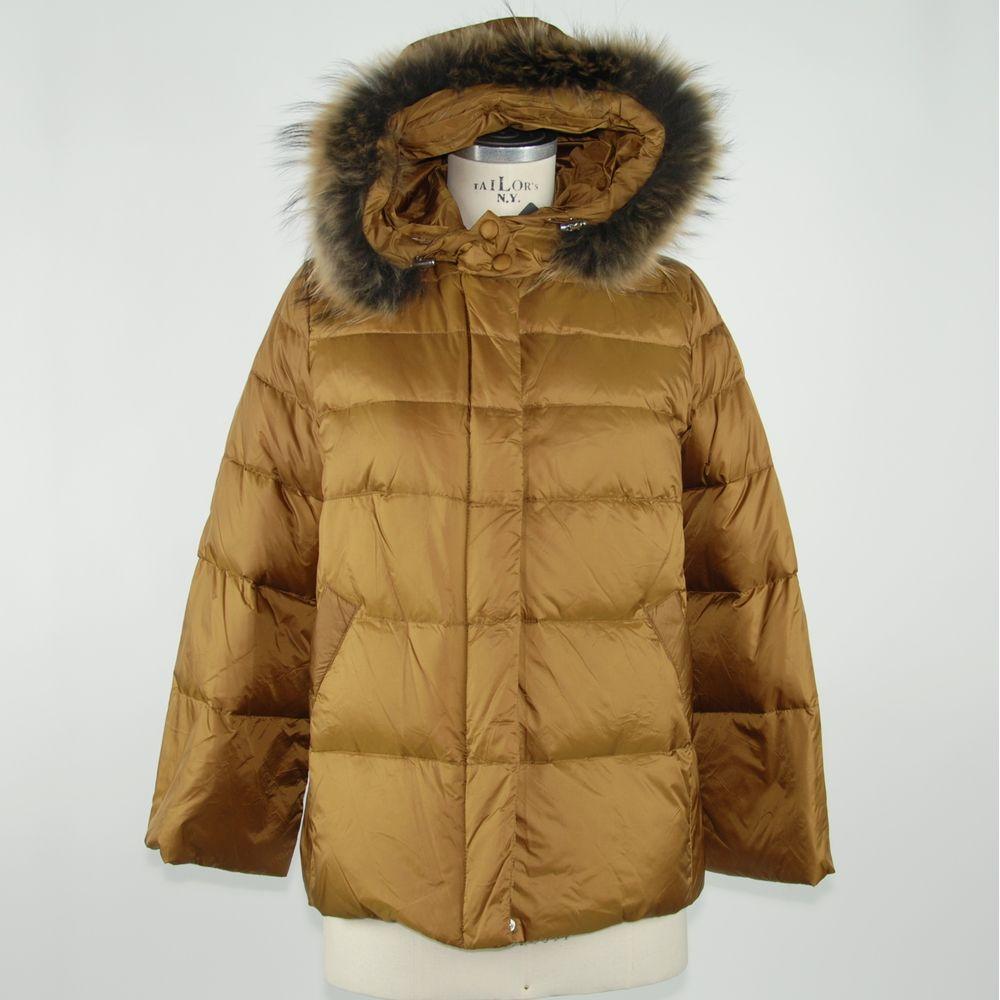 Emilio Romanelli Chic Murmasky Fur-Trimmed Down Jacket yellow-polyamide-jackets-coat-1
