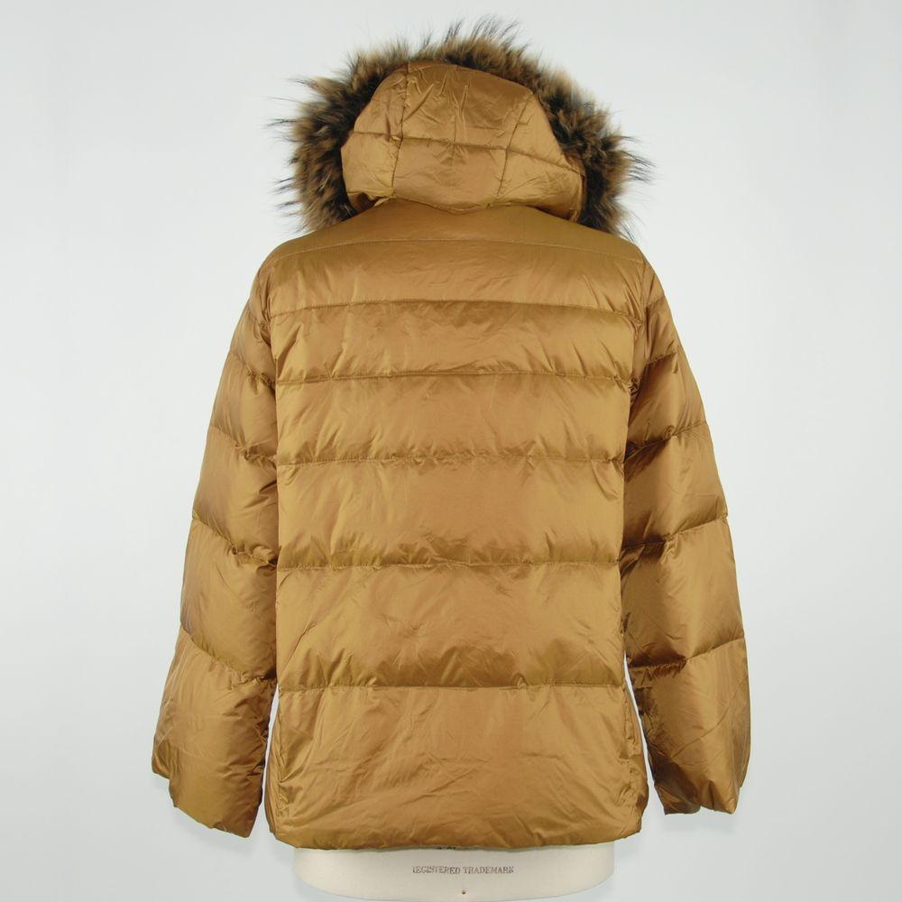 Emilio Romanelli Chic Murmasky Fur-Trimmed Down Jacket yellow-polyamide-jackets-coat-1