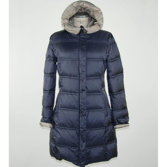 Chic Blue Polyester Down Jacket