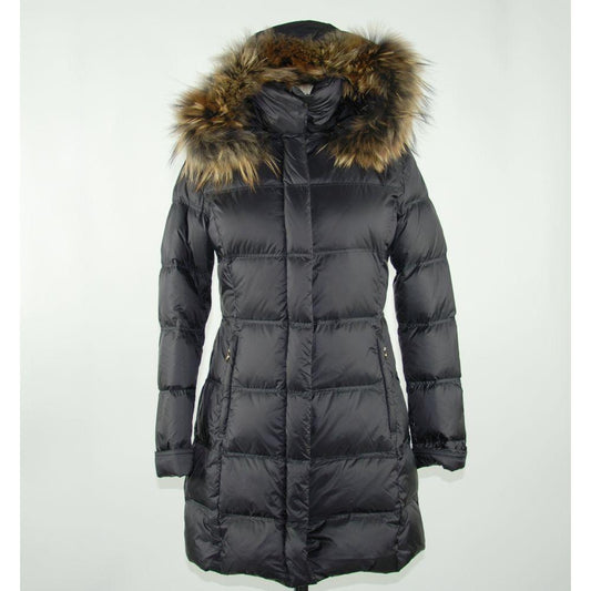 Emilio Romanelli Chic Black Duck Down Winter Coat elegant-black-polyester-duck-down-jacket
