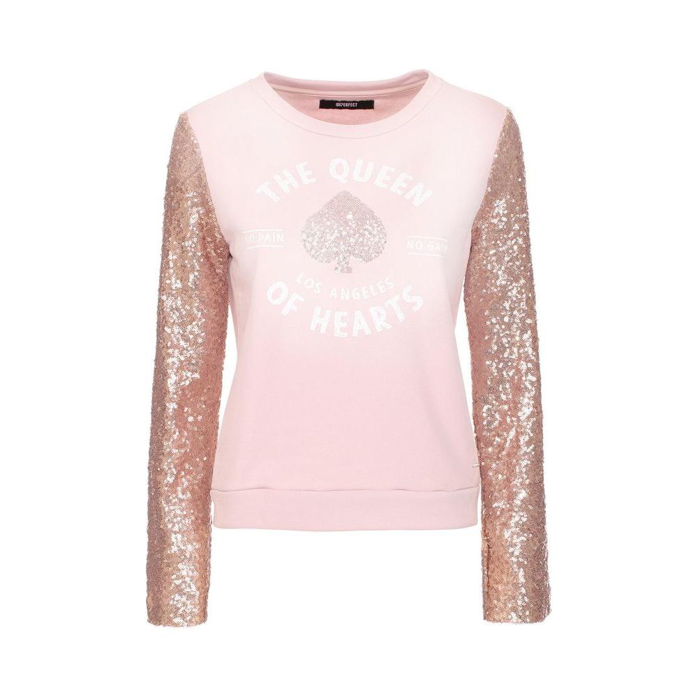 Elegant Pink Long Sleeve Crewneck