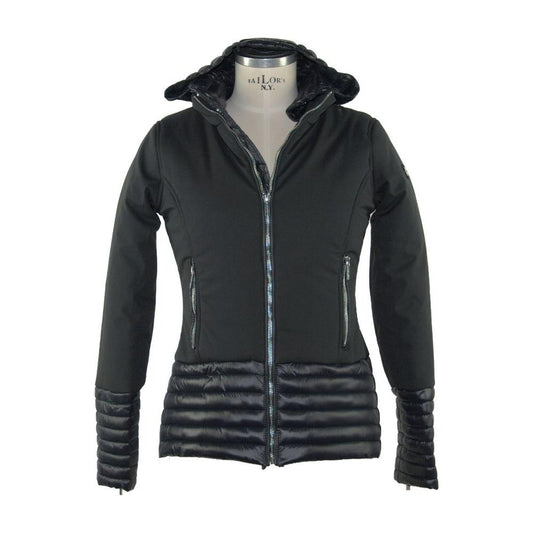 Maison Espin Chic Black Down Jacket Outerwear Piece WOMAN COATS & JACKETS black-polyester-jackets-coat-2