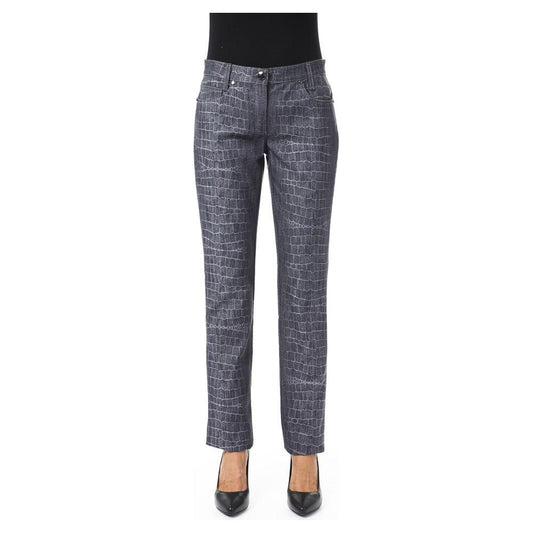 Chic Croc Print Trousers with Pockets