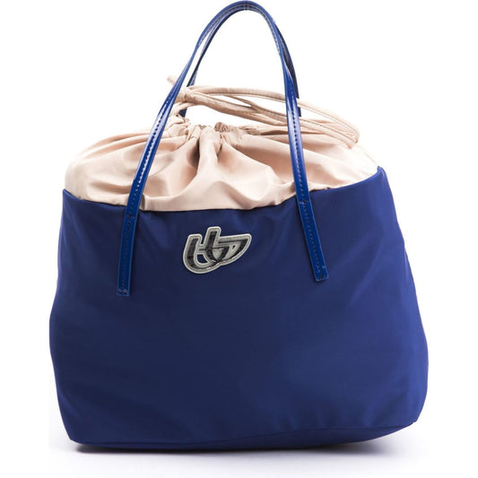 BYBLOS | Chic Blue Fabric Shopper Tote with Patent Accents| McRichard Designer Brands   