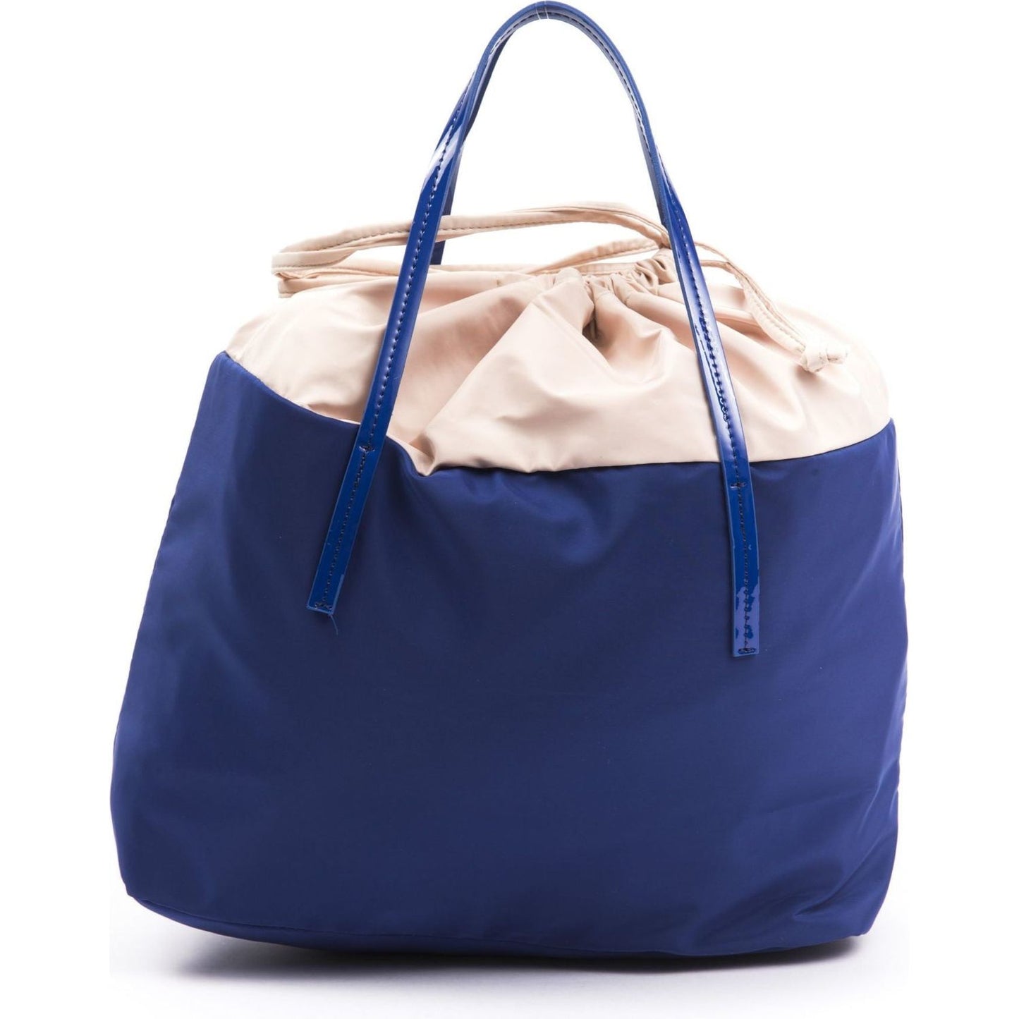 BYBLOS Chic Blue Fabric Shopper Tote with Patent Accents chic-blue-fabric-shopper-tote-with-patent-accents
