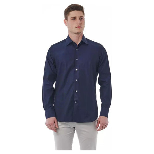 BaguttaElegant Blue Regular Fit Italian Collar ShirtMcRichard Designer Brands£89.00