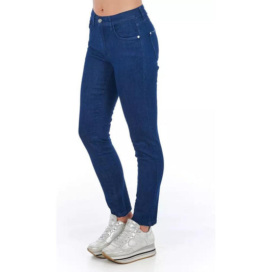 Frankie Morello Chic Multi-Pocket Skinny Denim blue-cotton-jeans-pant-50