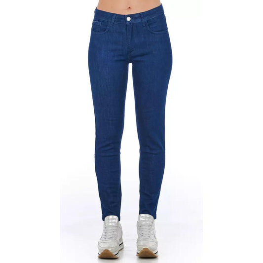Frankie Morello Chic Multi-Pocket Skinny Denim blue-cotton-jeans-pant-50