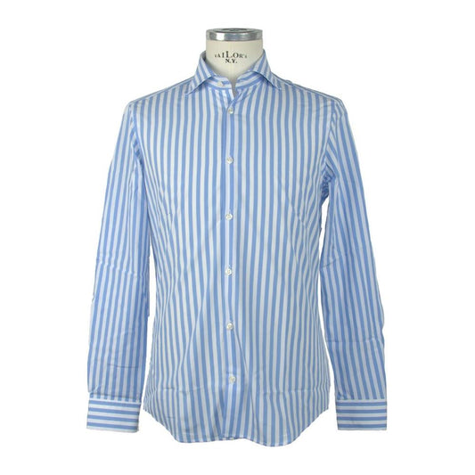 Made in Italy Elegant Light Blue Long Sleeve Shirt light-blue-cotton-shirt-34