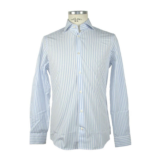 Made in Italy Elegant Light Blue Italian Cotton Shirt light-blue-cotton-shirt-63