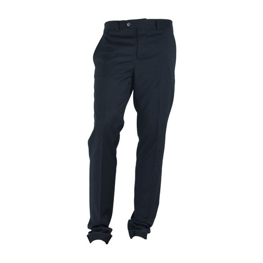 Made in Italy Elegant Black Italian Designer Trousers black-polyester-trousers